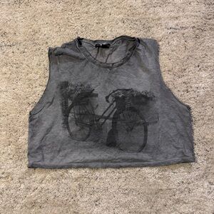 American Eagle Outfitters Vintage Gray Graphic Crop Top